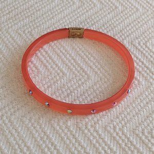 J. Crew Orange Crystal Hinged Bracelet